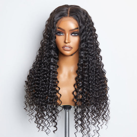 5x5 Glueless Lace Closure Wig 180% Density Deep Wave