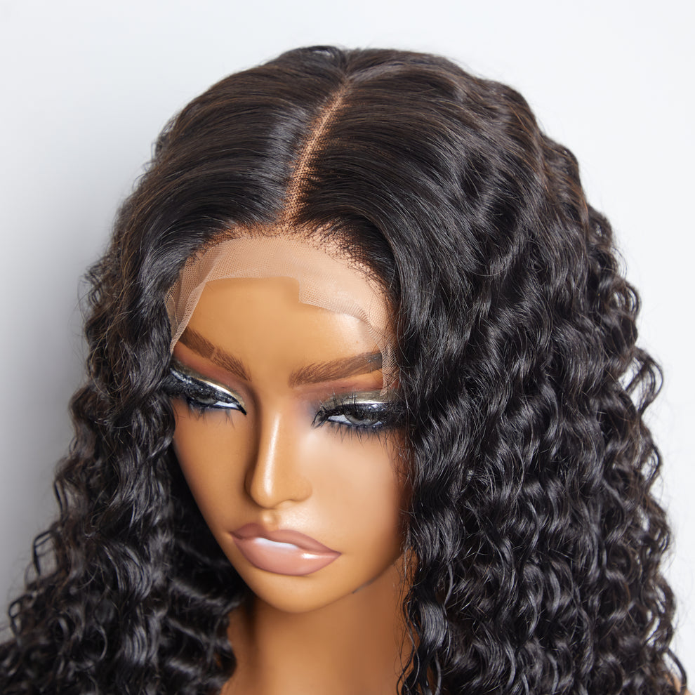 5x5 Glueless Lace Closure Wig 180% Density Deep Wave