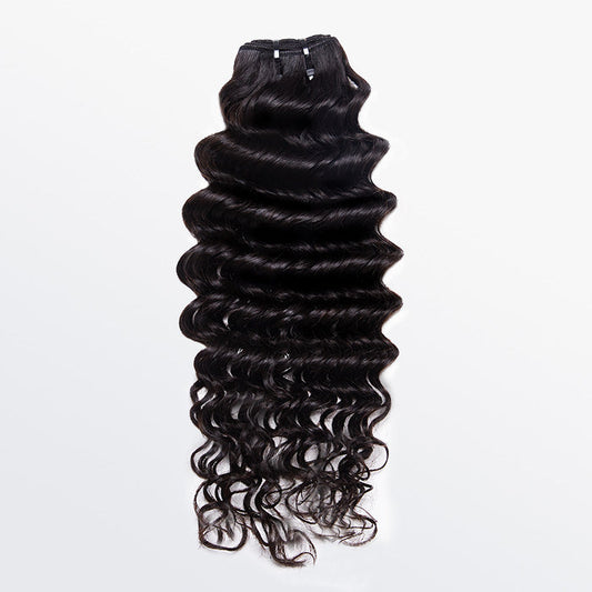 18-28 Inches Raw Vietnam Hair Bundles Deep Wavy #1B Natural Black